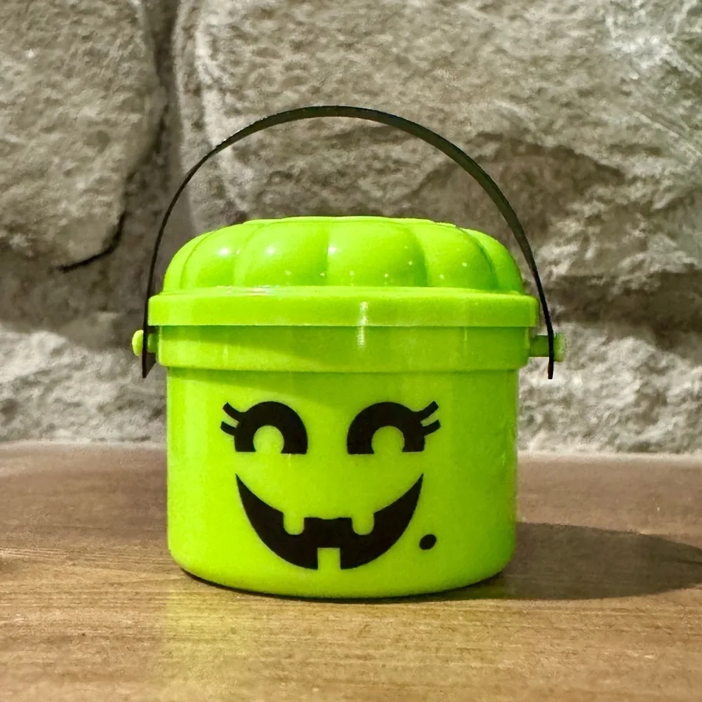 New MINI Halloween McDonald’s Happy Meal Green Witch Boo Bucket Figure - 1.5”